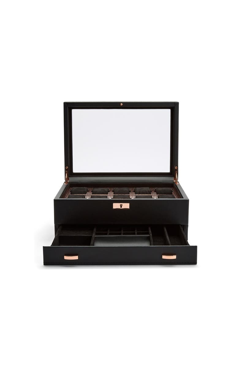 WOLF Axis 10 Piece Watch Box with Drawer, Alternate, color, Copper