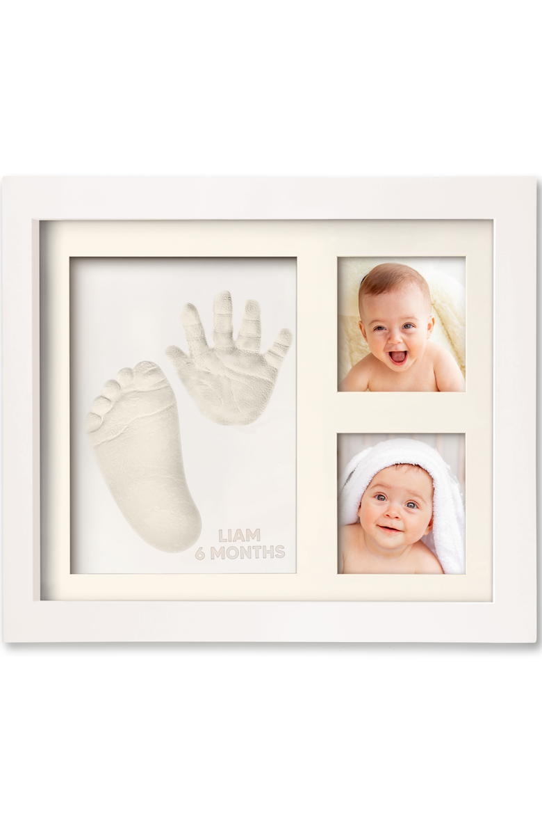 KeaBabies Baby Handprint 
Footprint Keepsake Solo Frame, Main, color, Alpine White