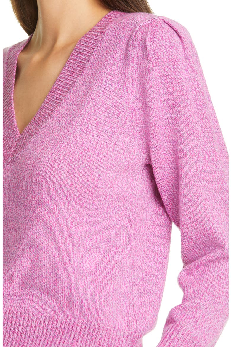 Kenia V-Neck Merino Wool Blend Sweater, Alternate, color, PINK