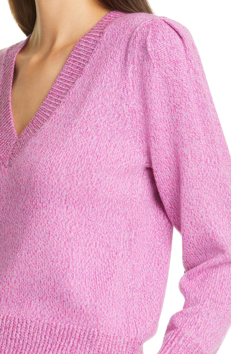 Veronica Beard Kenia V-Neck Merino Wool Blend Sweater, Alternate, color,
