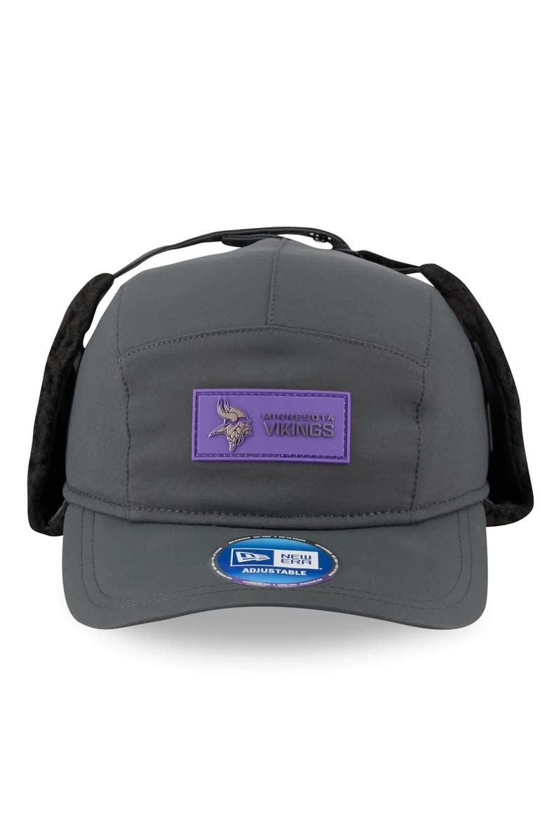 New Era Men's New Era Charcoal Minnesota Vikings 2025 Sideline Cold Weather Runner Dog Ear Adjustable Hat, Alternate, color, Charcoal