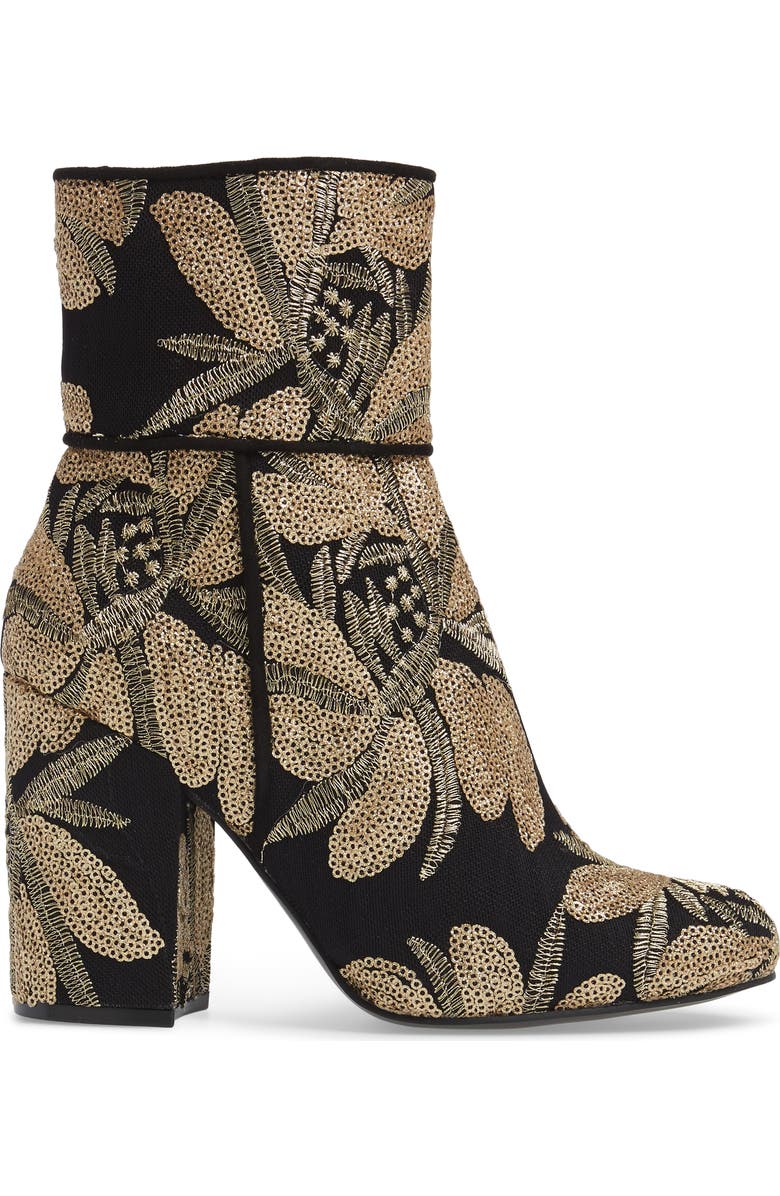 Steve Madden Goldie Sequin Embroidered Bootie, Alternate, color,