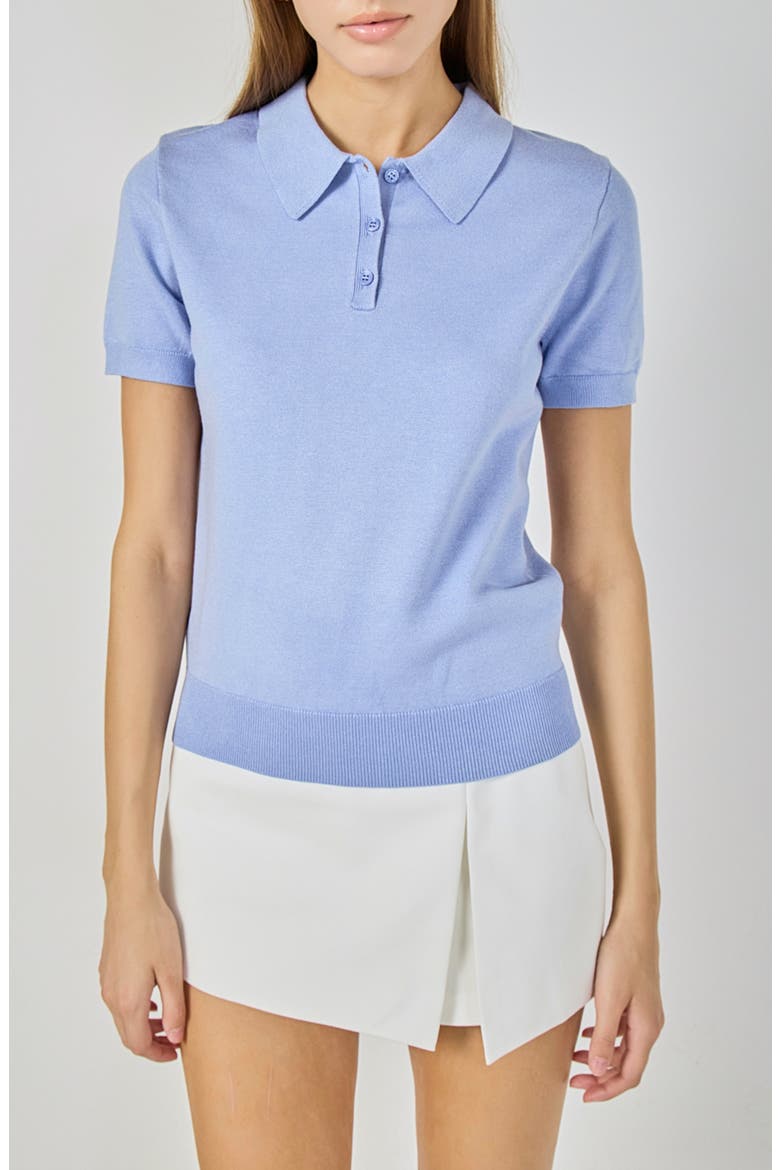 Polo Sweater, Main, color, PERIWINKLE