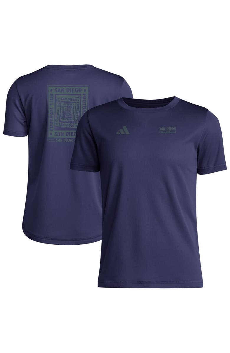 adidas Youth adidas  Navy San Diego FC Local Wrap T-Shirt, Main, color, Navy