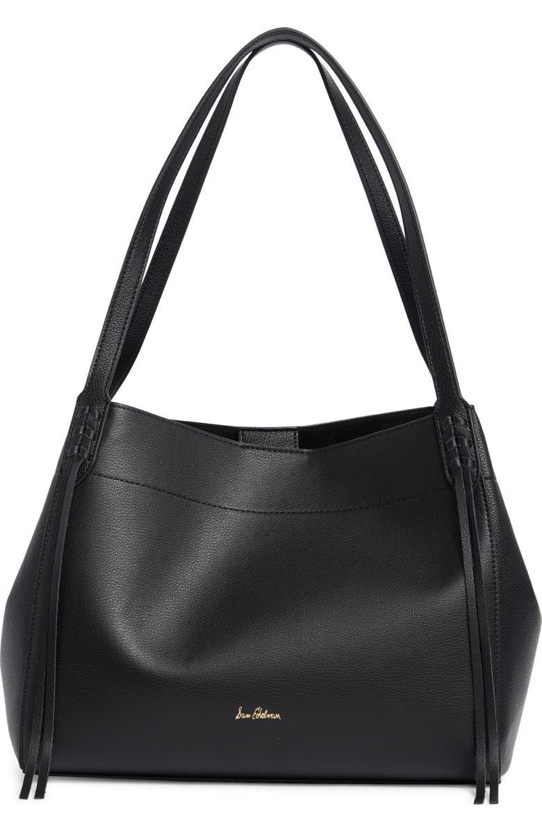 Sam Edelman Hellen Pebbled Leather Tote Bag, Main, color, Black