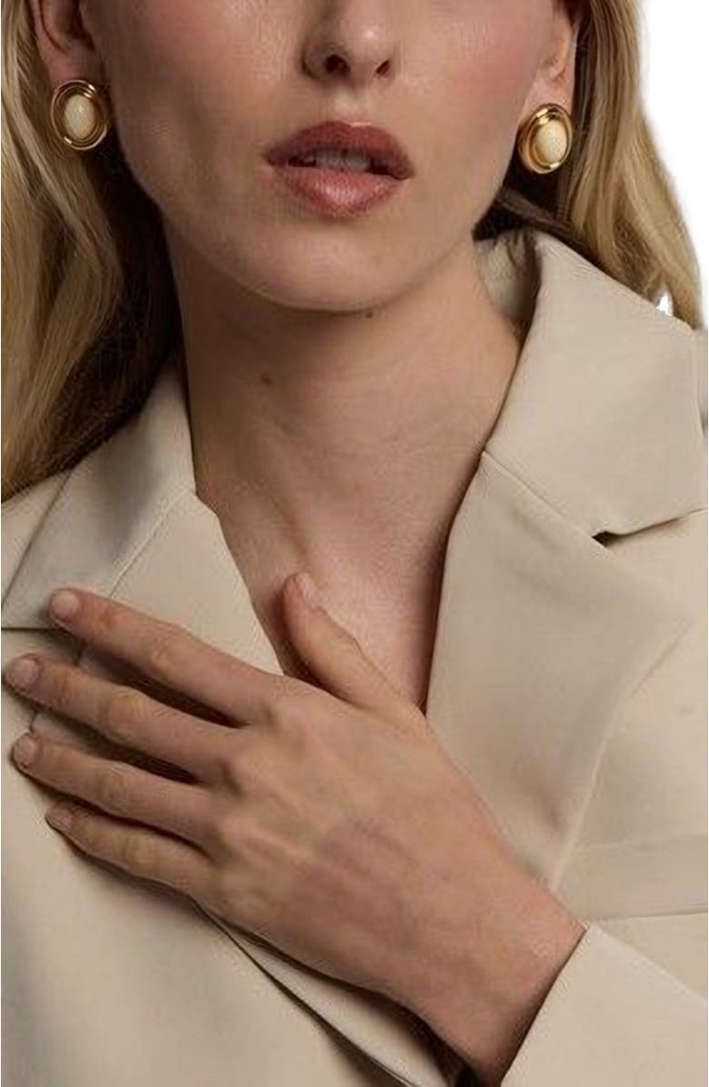 HEAVEN MAYHEM Prize Earrings, Alternate, color, Gold/Cream