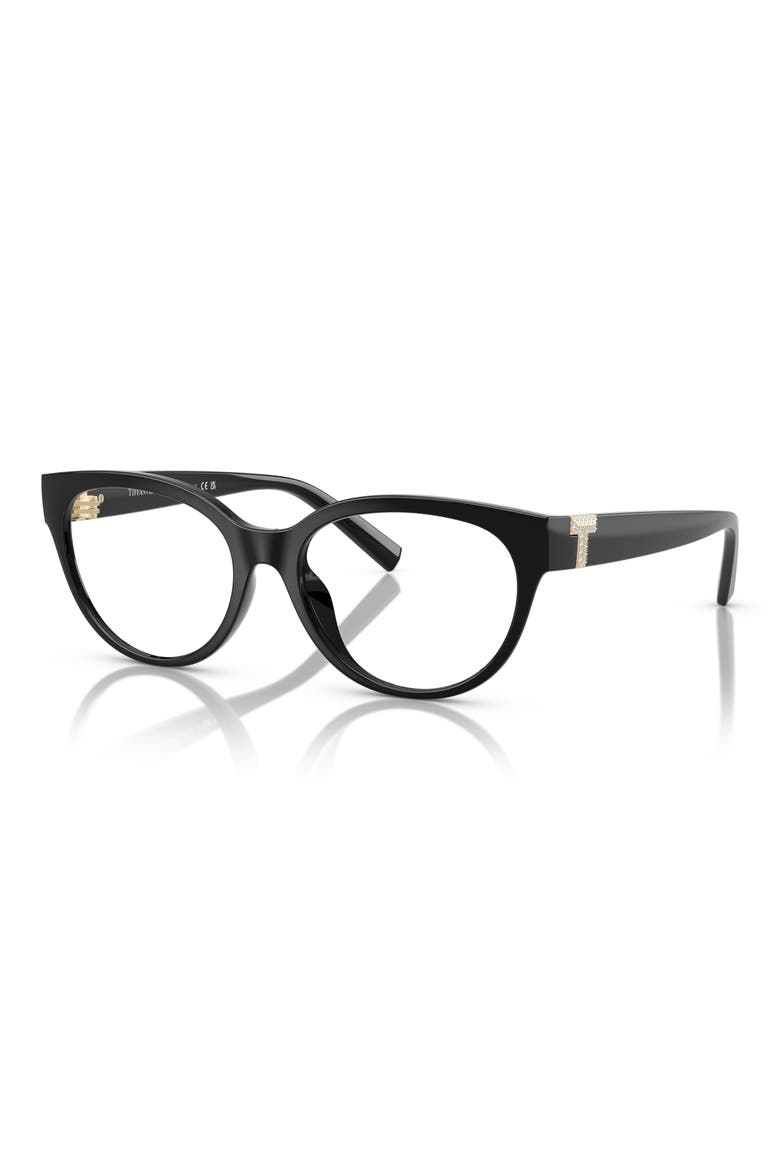 52mm Cat Eye Optical Glasses, Alternate, color, BLACK