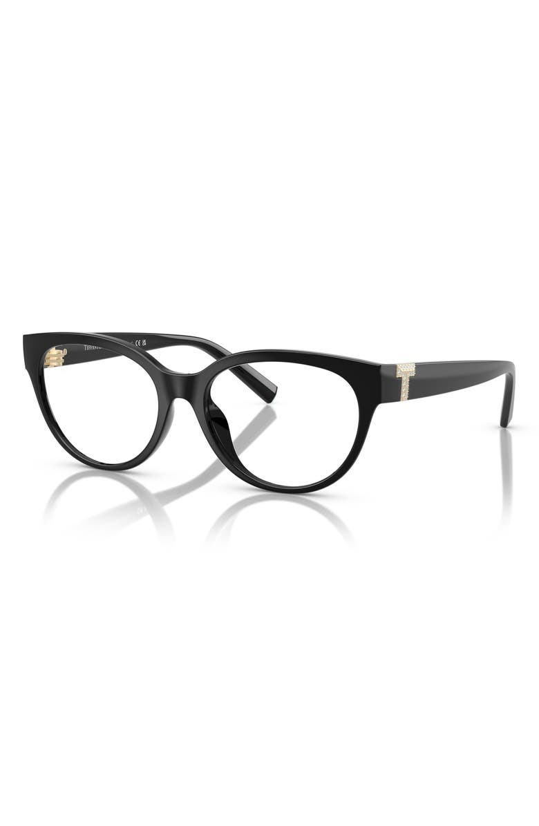 Tiffany & Co. 52mm Cat Eye Optical Glasses, Alternate, color, Black