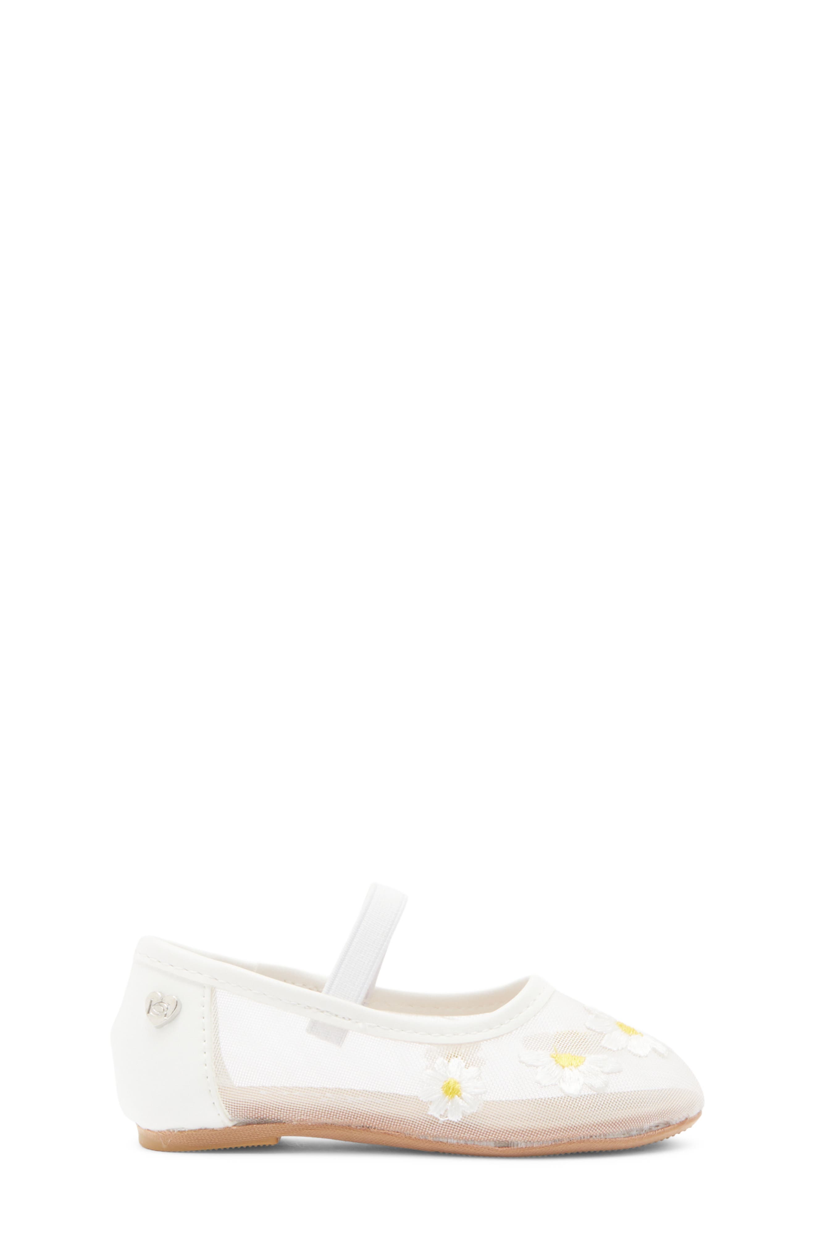 bebe Kids' Embroidered Mesh Flat, Alternate, color, White