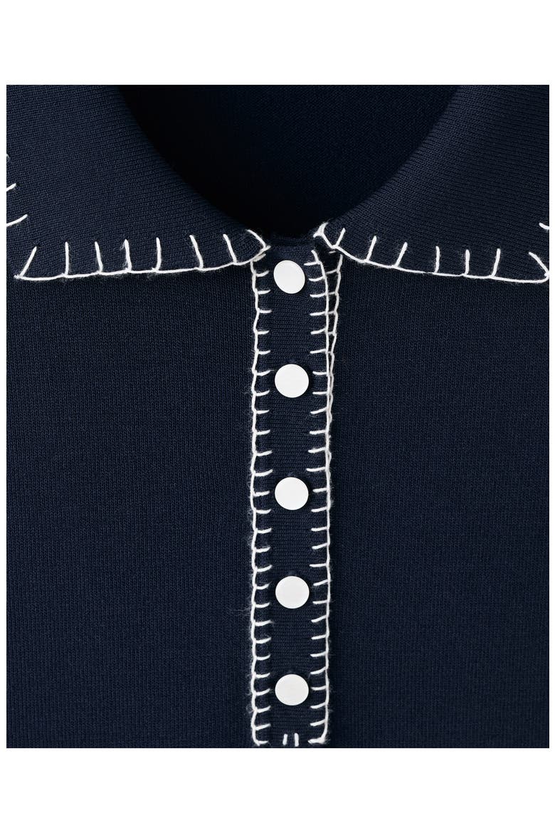 Whipstitch Polo Sweater, Alternate, color, NAVY