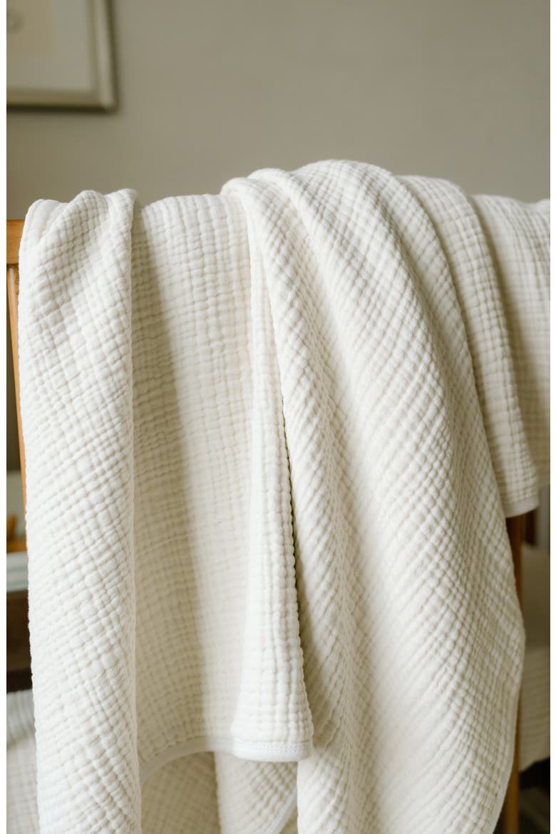 2-Pack Organic Cotton Muslin Swaddle Blankets, Alternate, color, EGGSHELL/ ROSE