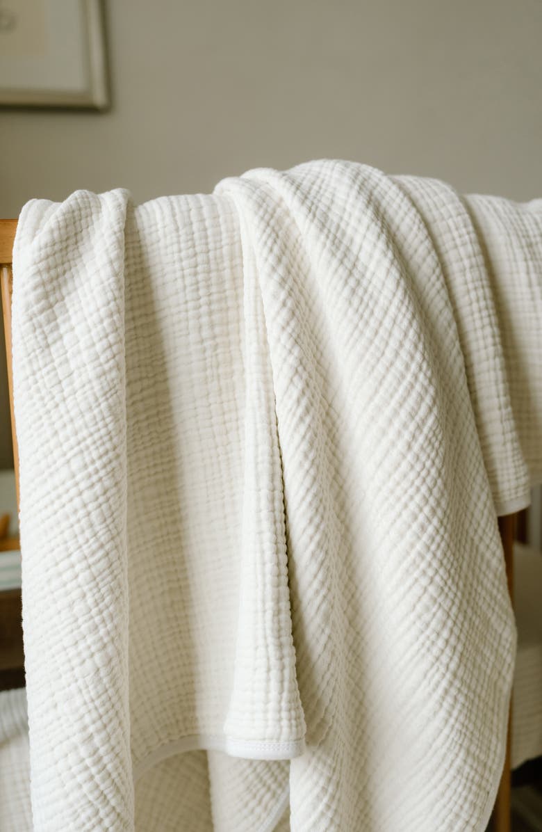 Oilo 2-Pack Organic Cotton Muslin Swaddle Blankets, Alternate, color, Eggshell/ Rose