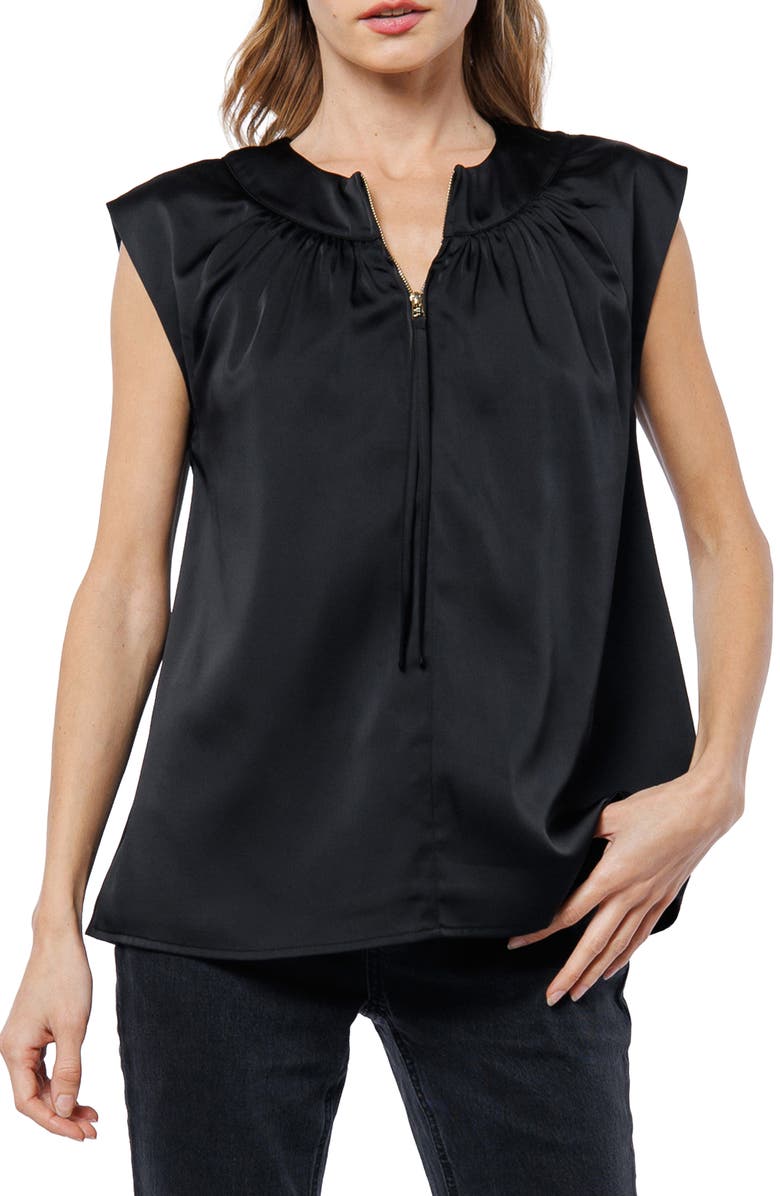 CIEBON Jessa Zip Top, Alternate, color, Black