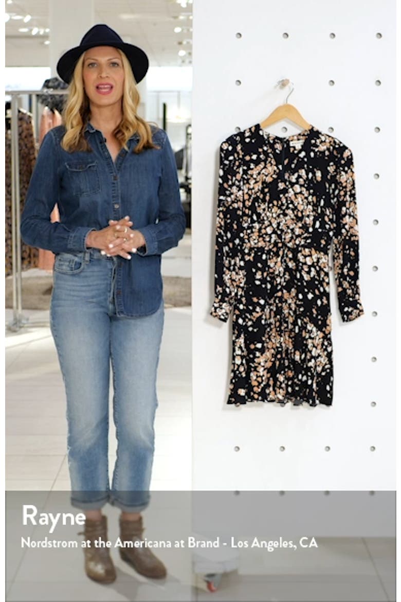 Mottled Animal Print Long Sleeve Shirtdress video