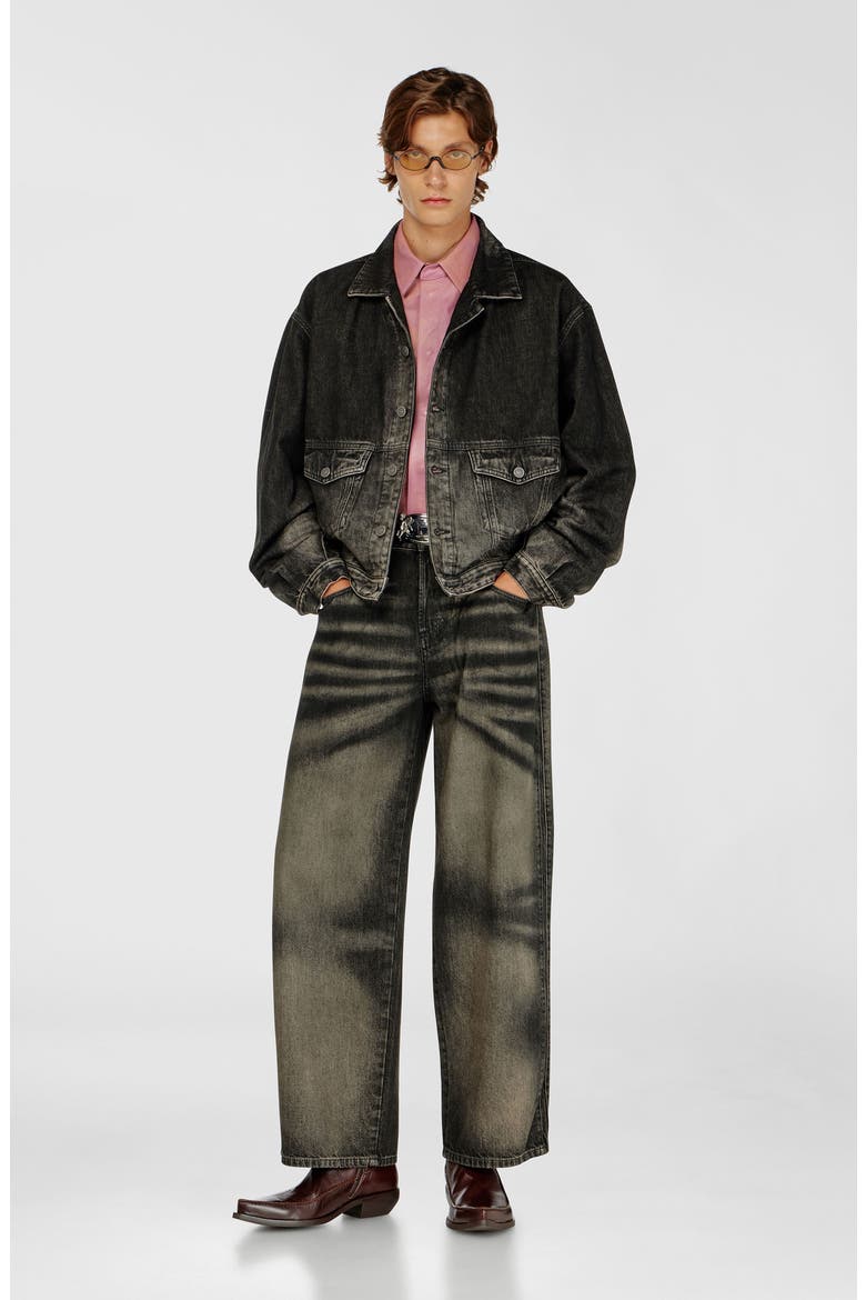 Morghi Denim Trucker Jacket, Alternate, color, BLACK/DENIM