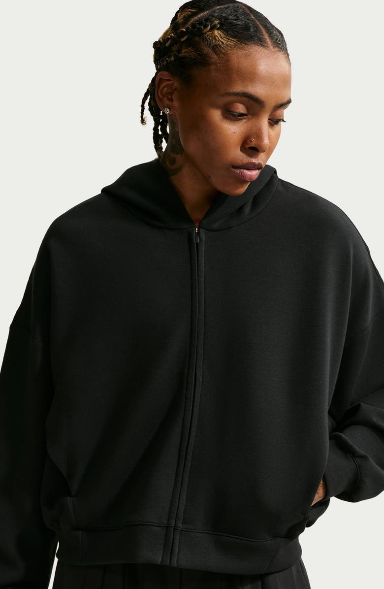Nike Zip Front Hoodie, Alternate, color, Black/ Dark Smoke Grey