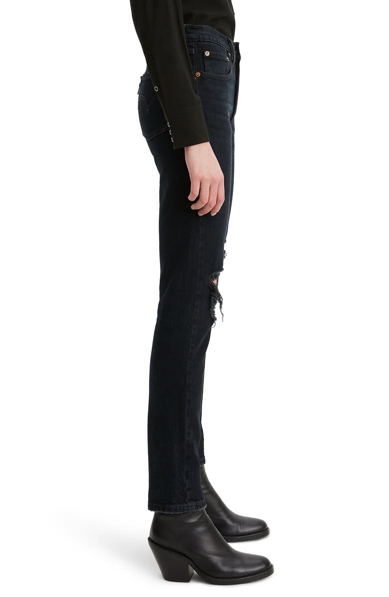 Levi's<sup>®</sup> 501<sup>®</sup> Ripped High Waist Ankle Skinny Jeans, Alternate, color, 