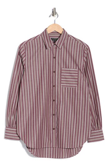 Rag & Bone Max Oversize Stripe Button-up Shirt In Multi