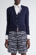 Thom Browne Jersey Stitch V-Neck Cotton Cardigan