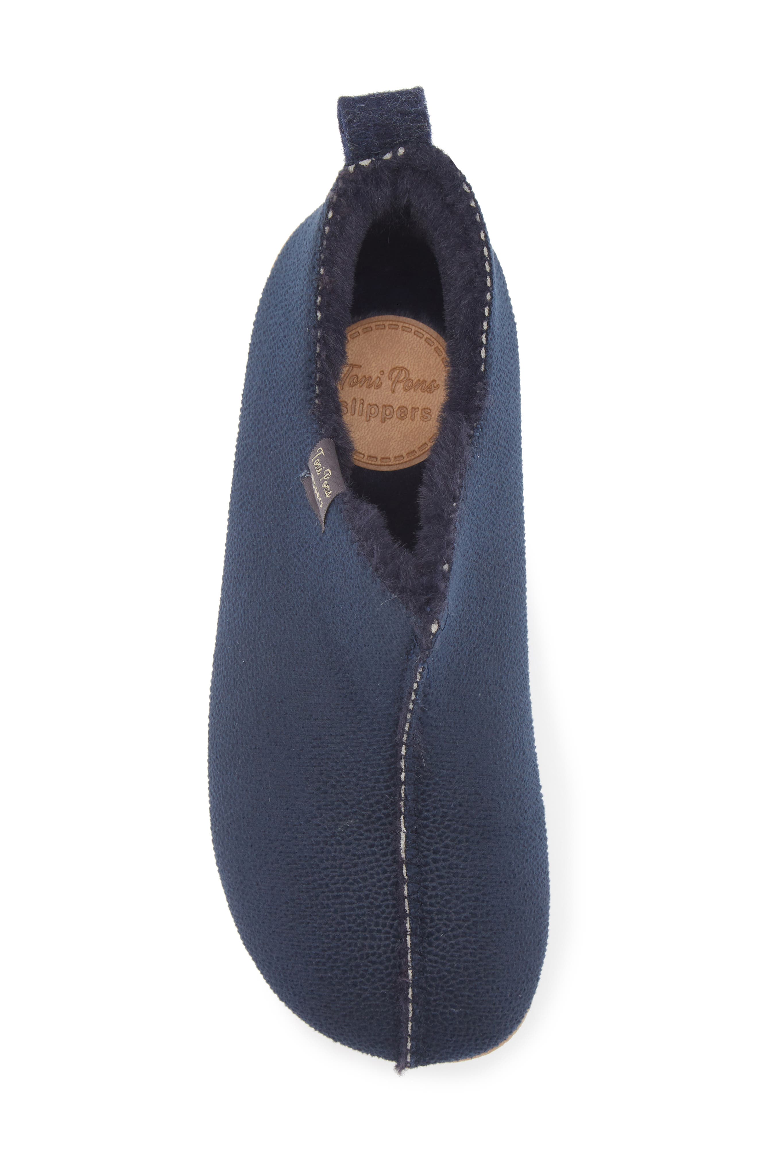 Moscu Faux Fur Lined Slip-On Shoe, Alternate, color, NAVY