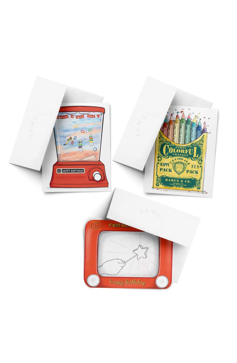 Ramus & Co Birthday Greeting Card Pack (3ct) "Scuba, Sketch, Crayons", Main, color, Multi-Pack