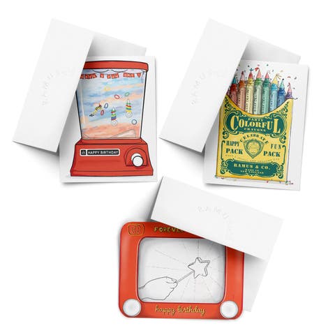 Birthday Greeting Card Pack (3ct) "Scuba, Sketch, Crayons"