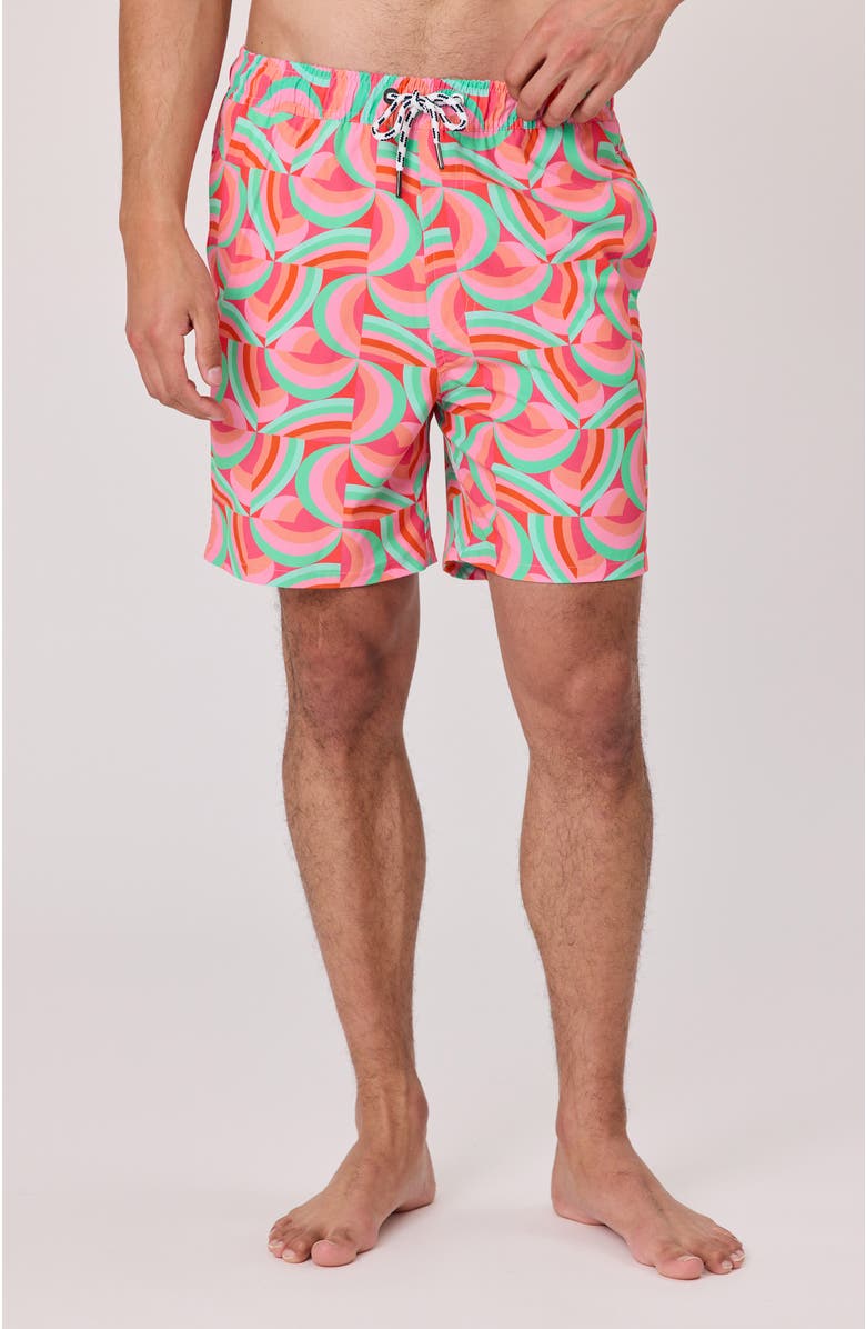 Snapper Rock Sustainable Swim Shorts, Alternate, color, Geo Melon