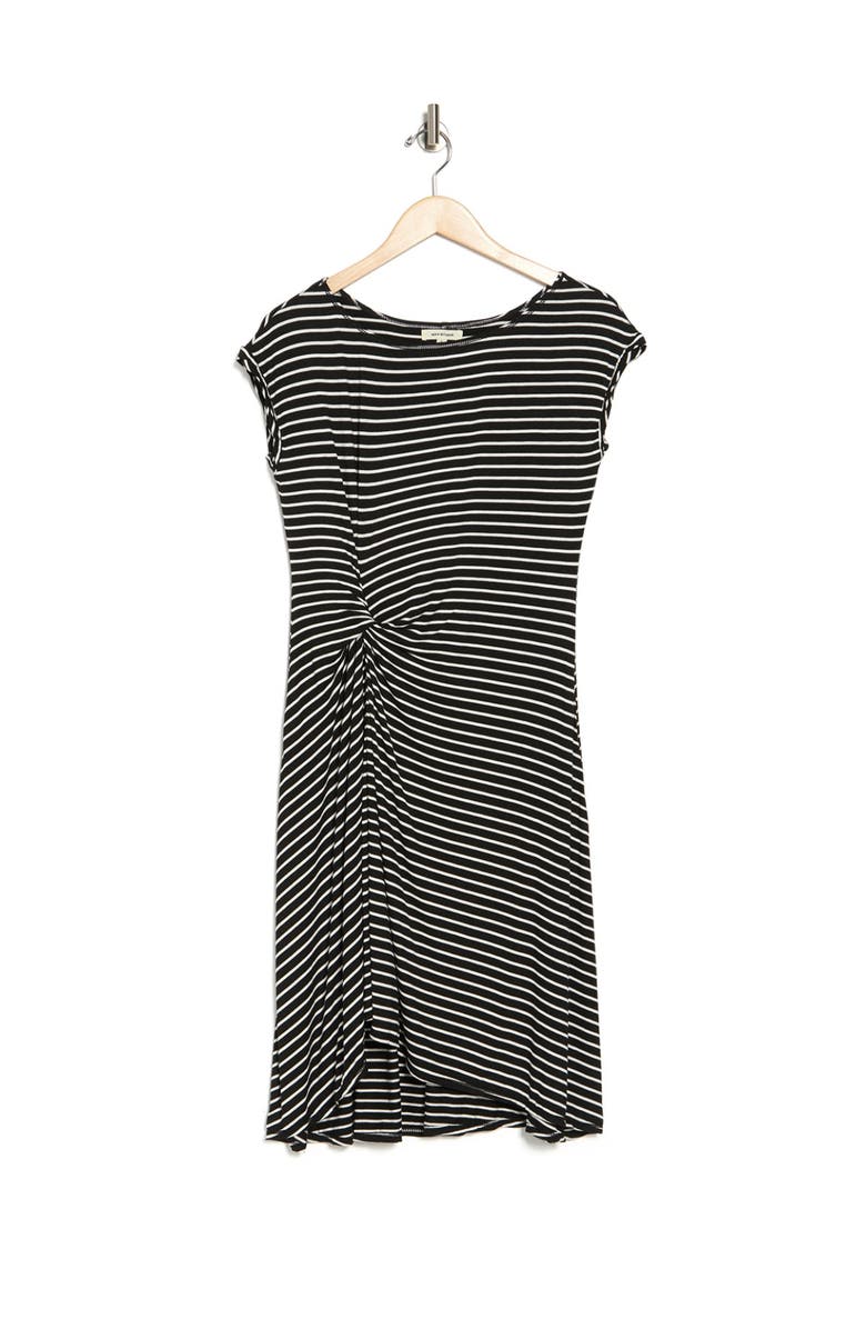 MAX STUDIO Short Sleeve Stripe Print Dress, Alternate, color, 