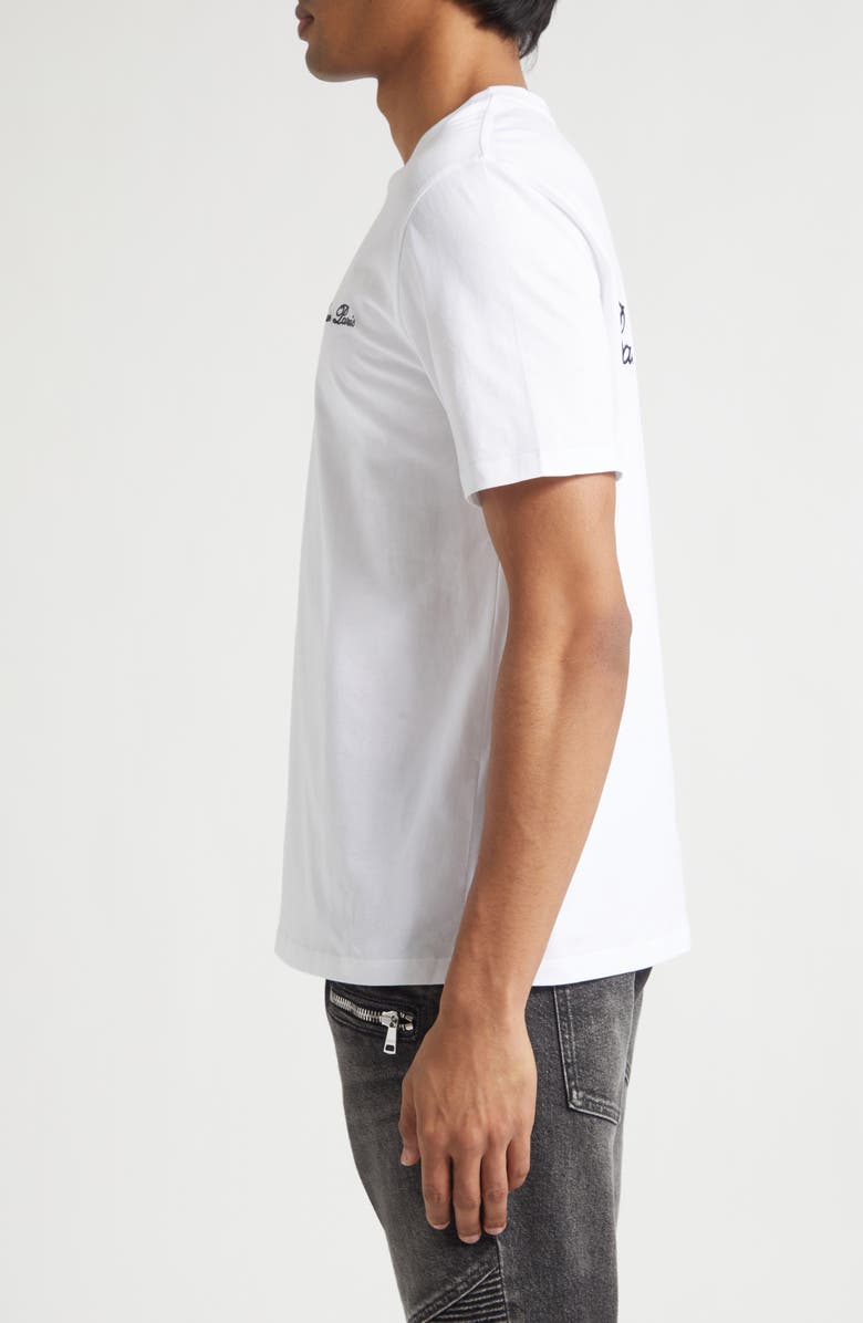Balmain Paris Signature Embroidered T-Shirt, Alternate, color, Gab Black/ White