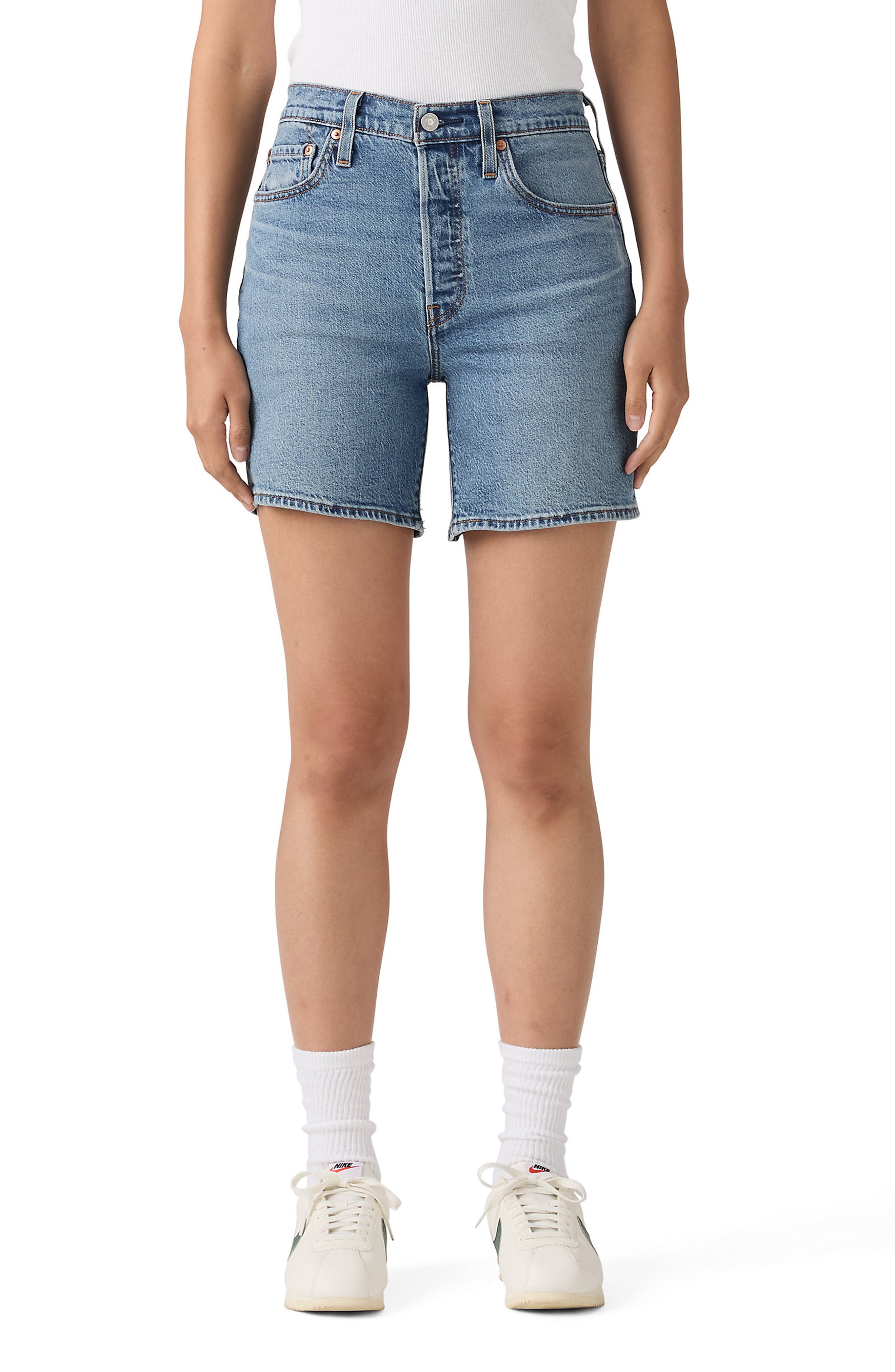 501 Mid Thigh Denim Shorts
