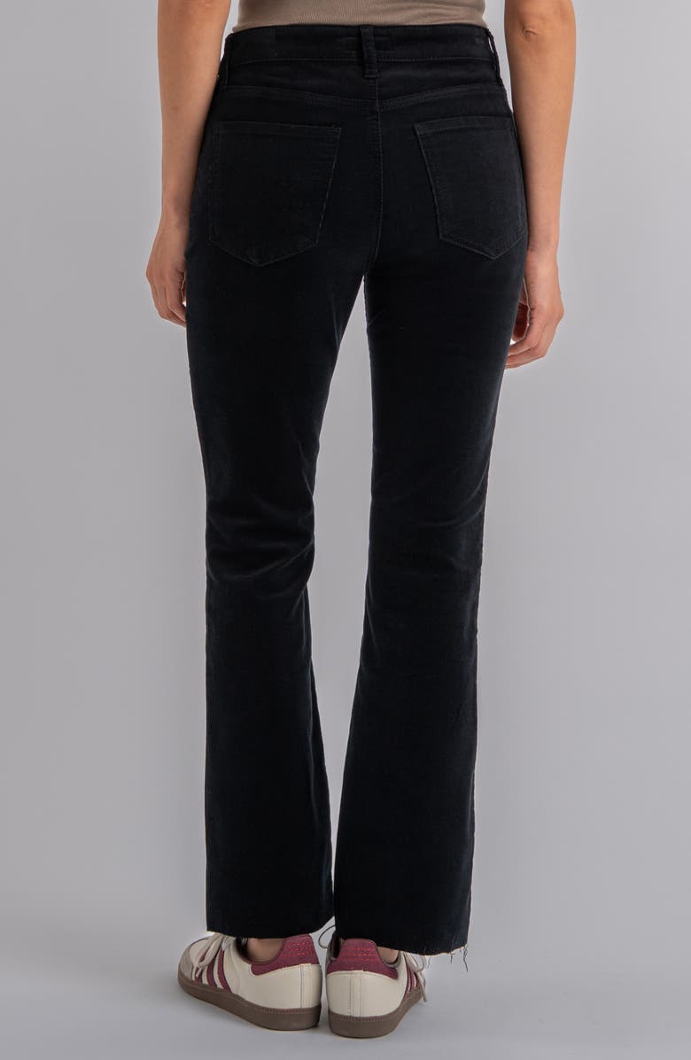KUT from the Kloth Kelsey Fab Ab High Waist Raw Hem Ankle Kick Flare Corduroy Pants, Alternate, color, Black
