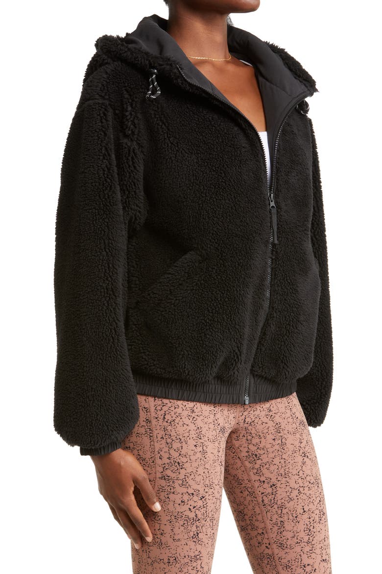 Logan Faux Shearling Jacket, Alternate, color, BLACK