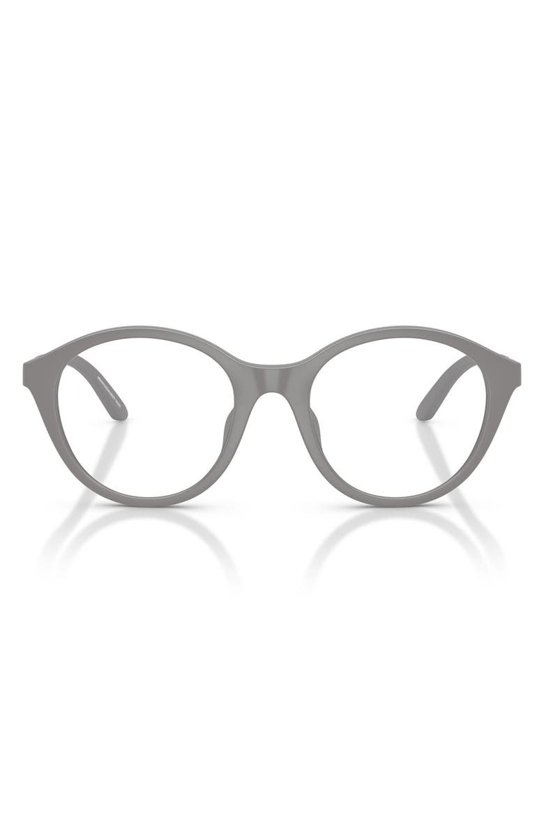 EMPORIO ARMANI KIDS Kids' 48mm Round Optical Glasses & Clip-On Sunglasses, Main, color, Matte Grey / Clear