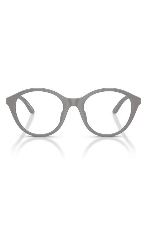 Kids' 48mm Round Optical Glasses & Clip-On Sunglasses