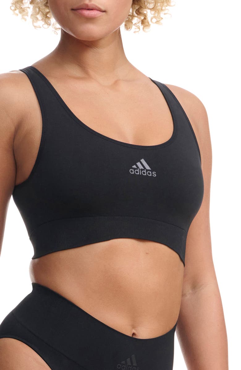 adidas Originals Scoop Lounge Sports Bra, Alternate, color, Black