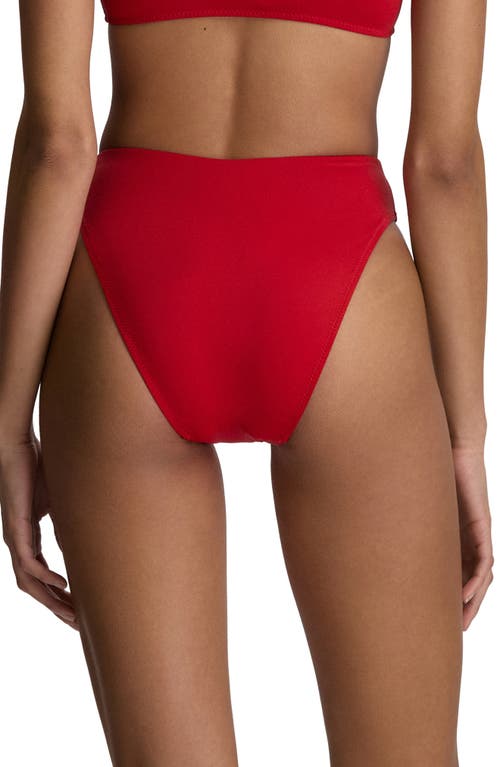 Polo Ralph Lauren Modern High Cut Bikini Bottoms In Red