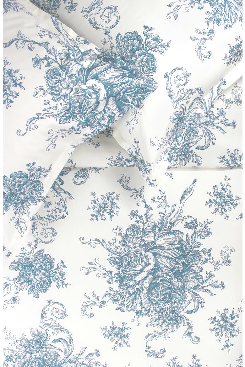 400 Thread Count Cotton Toile Duvet Set, Alternate, color, LIGHT BLUE