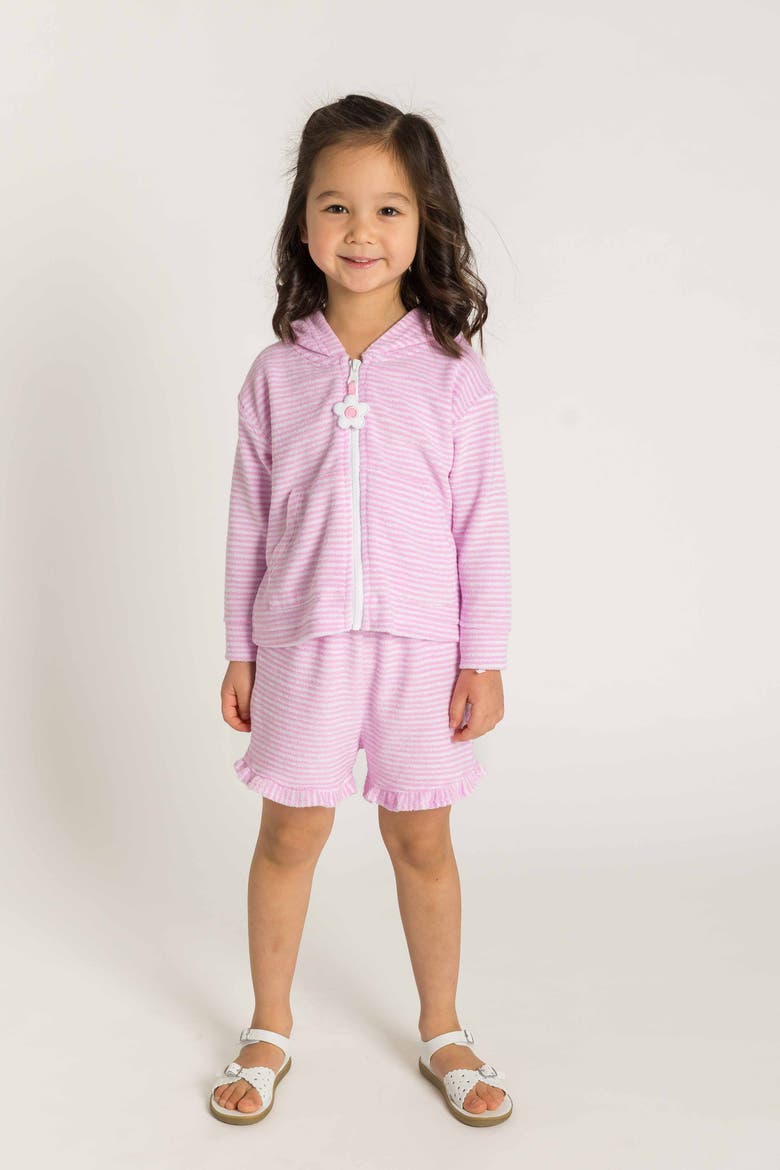 Stripe Terry Shorts, Alternate, color, Pink/White