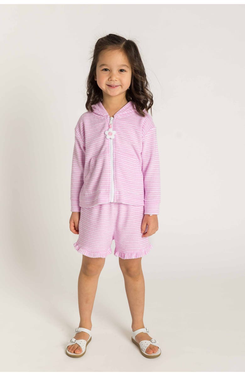 Florence Eiseman Stripe Terry Shorts, Alternate, color, Pink/White