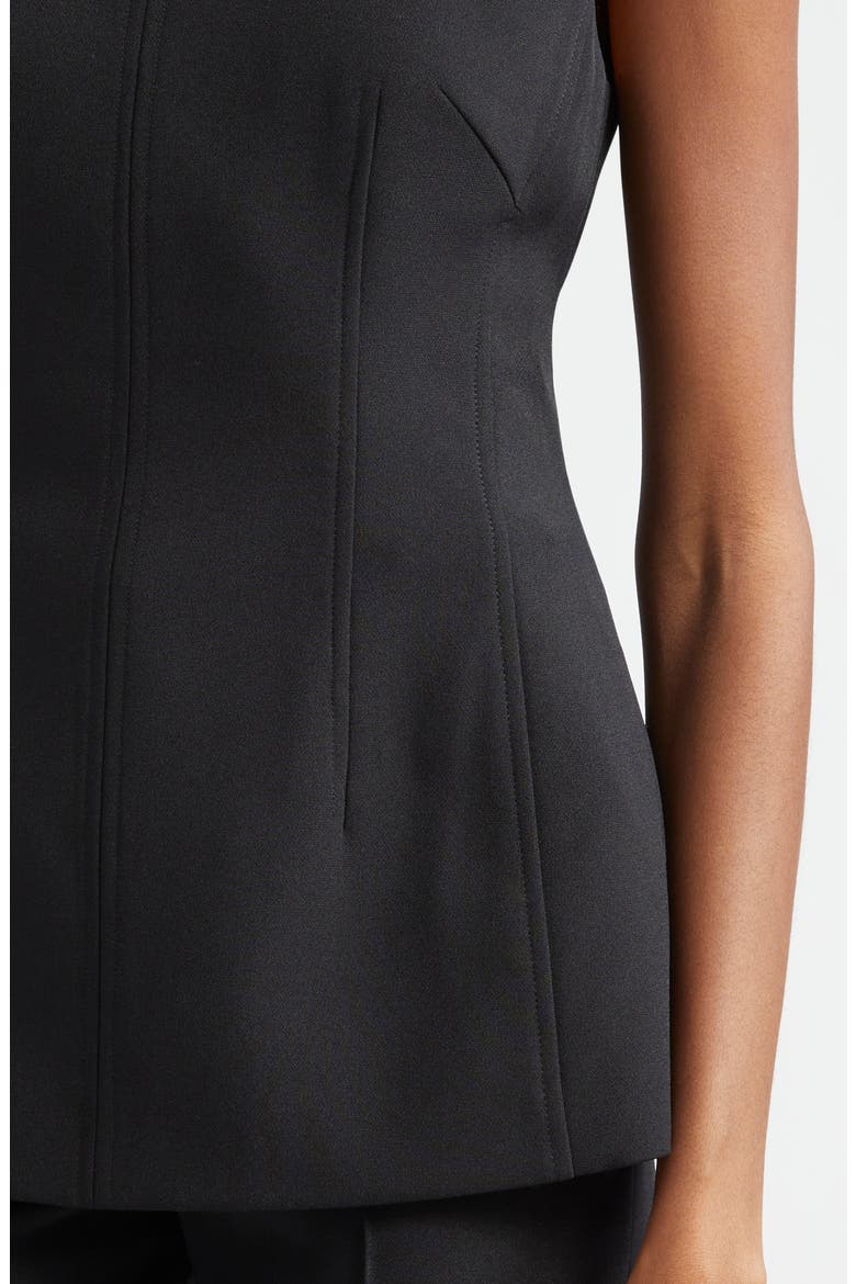 Faith Sleeveless Fitted Tunic Top, Alternate, color, BLACK