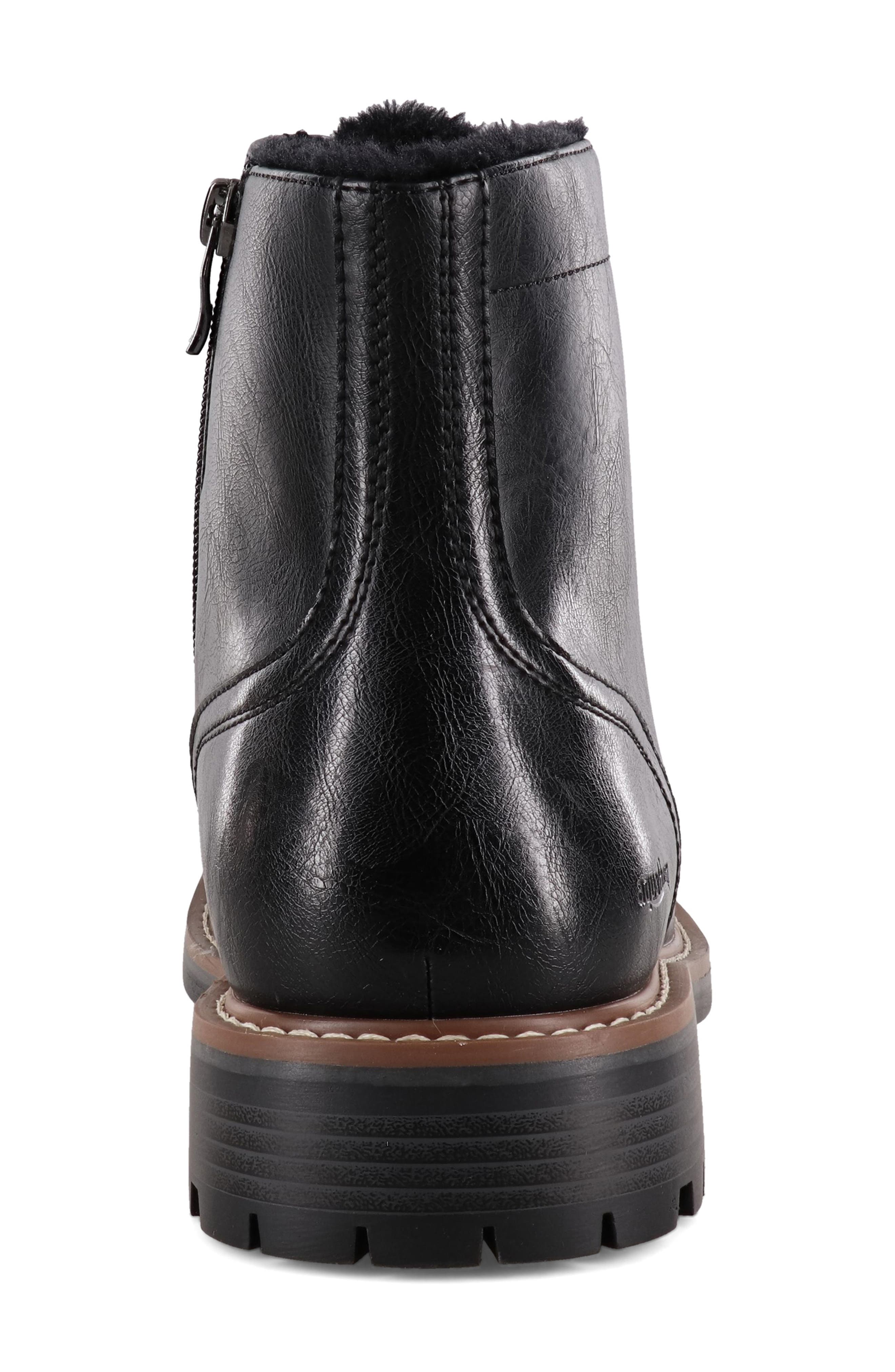 AQUATHERM BY SANTANA CANADA Chappy Faux Fur Lined Combat Boot, Alternate, color, Black