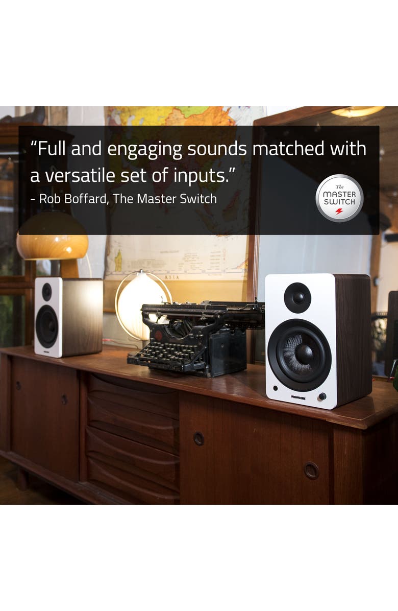 Fluance Powered 6.5'' Stereo Bookshelf Speakers for Turntable, TV PC & Bluetooth, Alternate, color, Black Ash