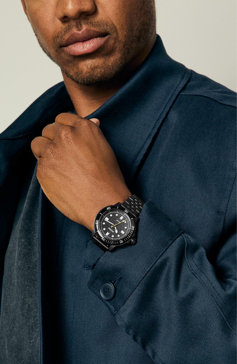 Nixon The Stinger Dive Bracelet Watch, 44mm, Alternate, color, All Matte Black / Black