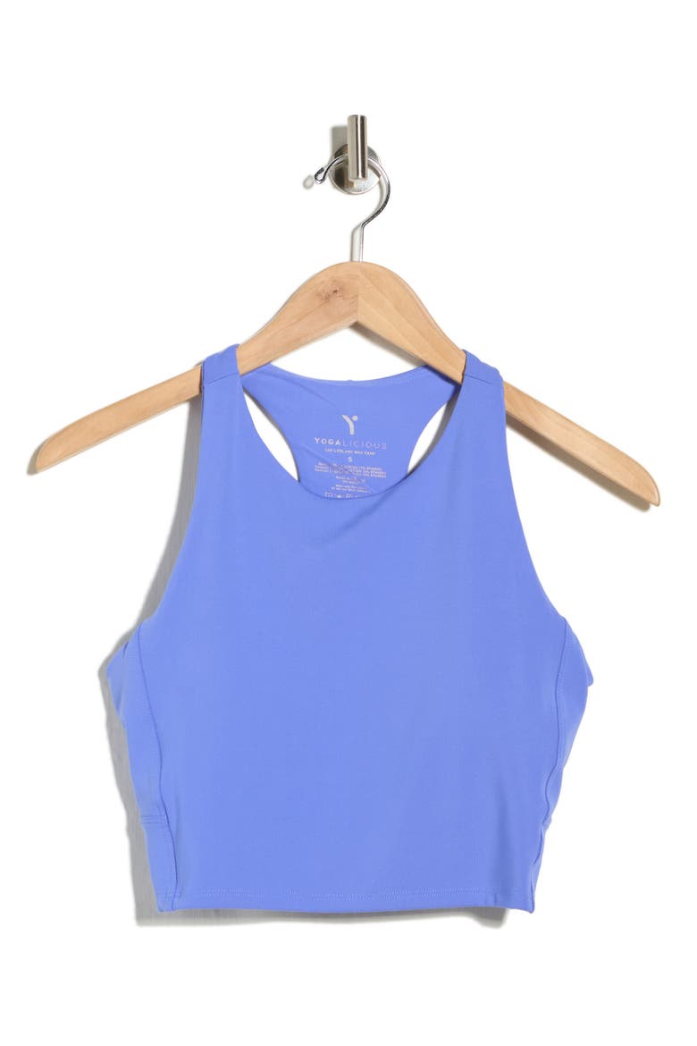 Lux LeBlanc High Neck Crop Tank, Alternate, color, PERLA BLUE