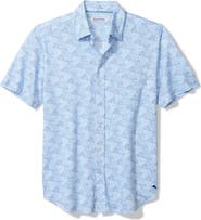 Tommy Bahama San Lucio Tri Leaf Geo Print IslandZone® Short Sleeve Button-Up Shirt