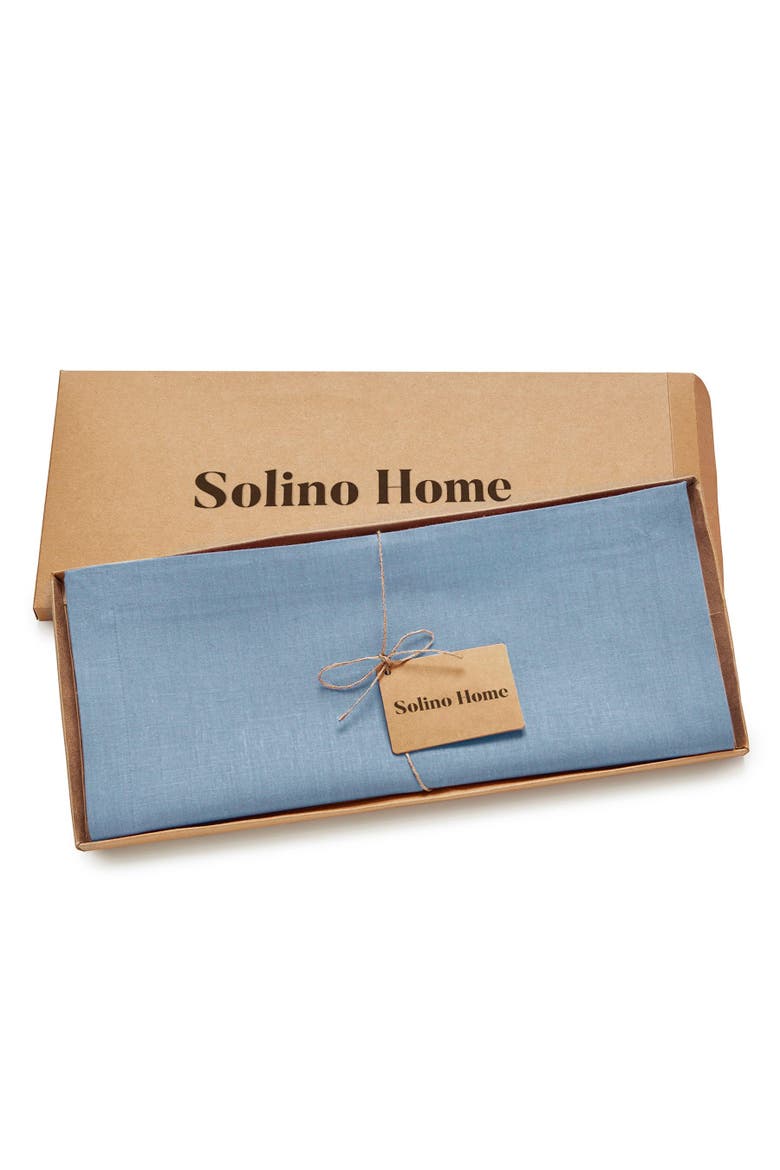 Linen Table Runner - Diana, Alternate, color, Dusty Chambray Blue
