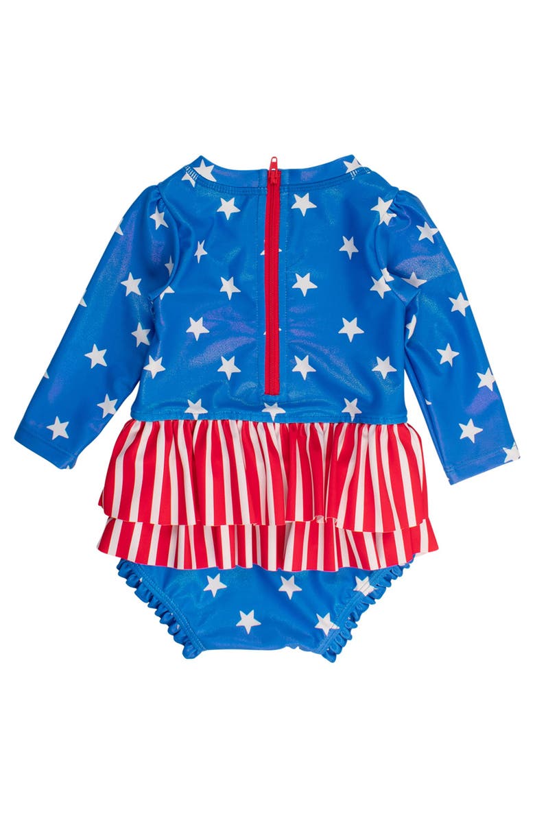 RuffleButts Baby Girls UPF50+ Long Sleeve Skirted One Piece Rash Guard, Alternate, color, 