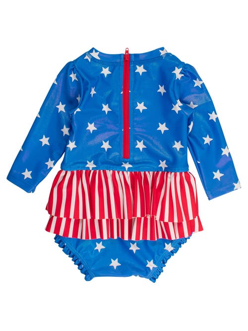 Rufflebutts Baby Girls Upf50+ Long Sleeve Skirted One Piece Rash Guard