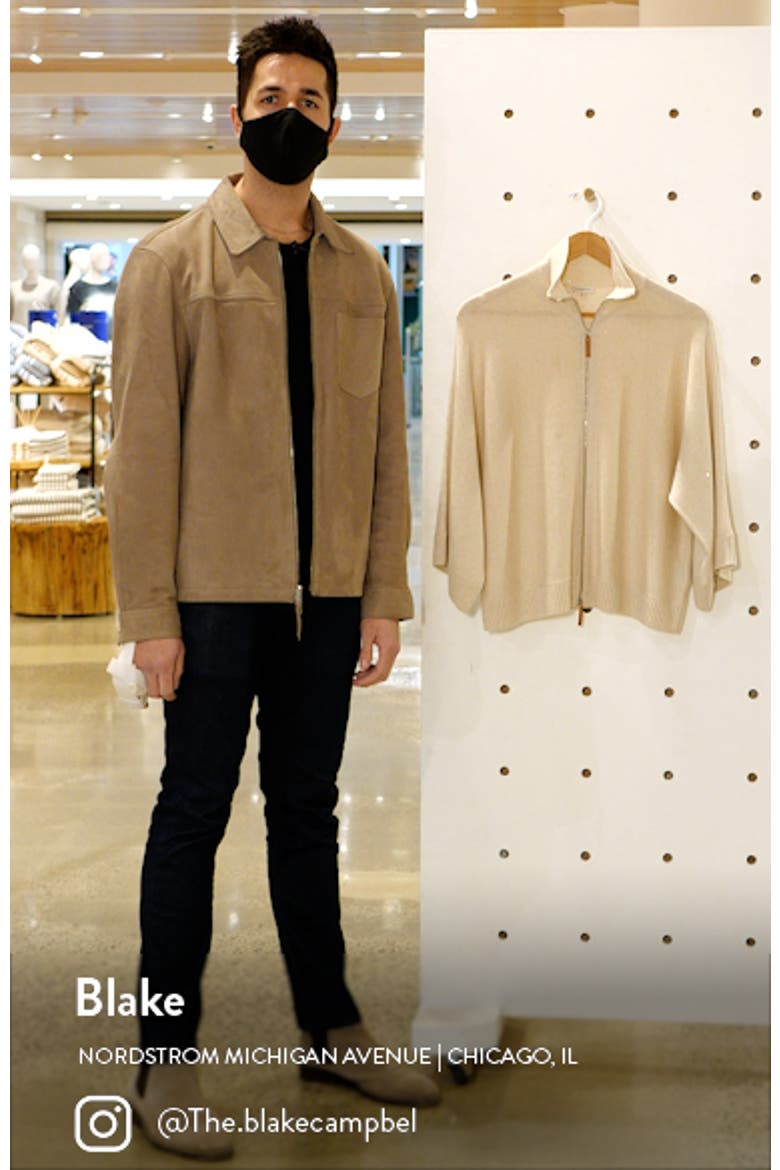 Zip Front Metallic Cashmere & Silk Blend Sweater Cape video