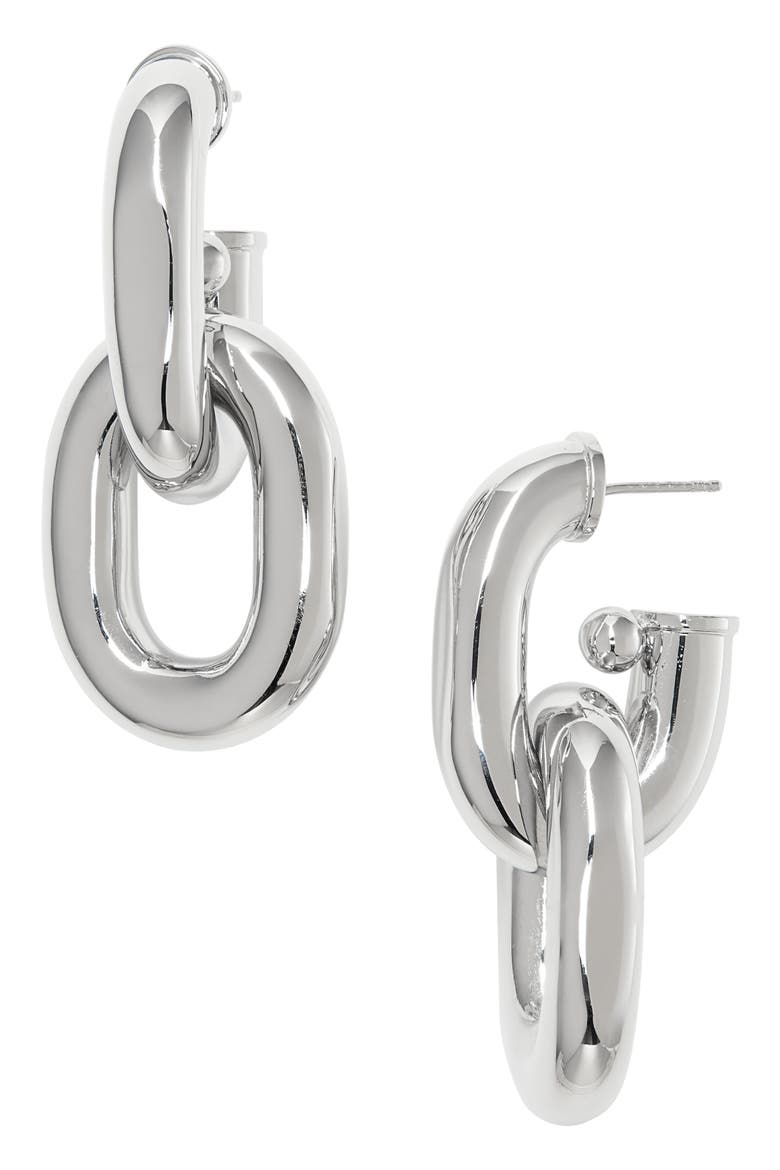 paco rabanne XL Link Hoop Earrings, Main, color, P040 SILVER